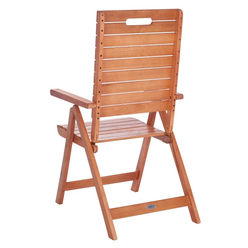 Pemberly Row Eucalyptus Wood Outdoor Folding Chair in Natural (Set of 2)