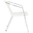 Pemberly Row Rattan Indoor/Outdoor Stackable Arm Chairs in White (Set of 2)