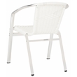 Pemberly Row Rattan Indoor/Outdoor Stackable Arm Chairs in White (Set of 2)