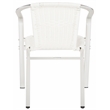 Pemberly Row Rattan Indoor/Outdoor Stackable Arm Chairs in White (Set of 2)