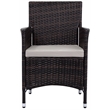 Pemberly Row PE Rattan Outdoor Chairs with Cushion in Brown/Sand (Set of 2)