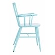 Pemberly Row Metal Outdoor Arm Chairs in Baby Blue (Set of 2)