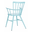 Pemberly Row Metal Outdoor Arm Chairs in Baby Blue (Set of 2)