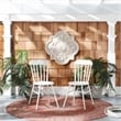Pemberly Row Stackable Metal Outdoor Side Chairs in Matte White (Set of 2)