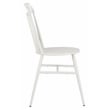 Pemberly Row Stackable Metal Outdoor Side Chairs in Matte White (Set of 2)