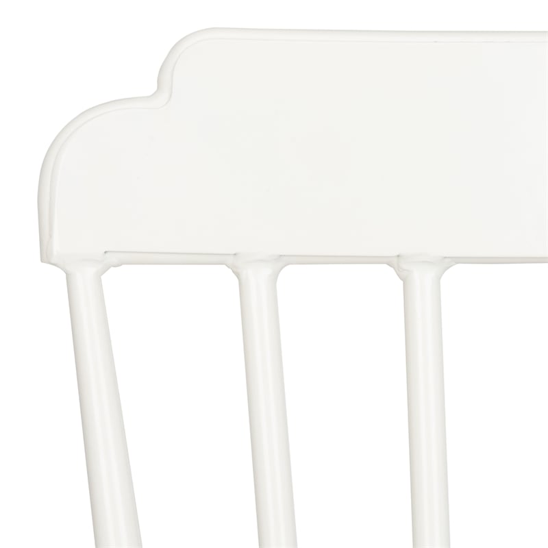 Pemberly Row Stackable Metal Outdoor Side Chairs in Matte White (Set of 2)