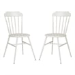 Pemberly Row Stackable Metal Outdoor Side Chairs in Matte White (Set of 2)
