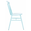 Pemberly Row Stackable Metal Outdoor Side Chairs in Baby Blue (Set of 2)