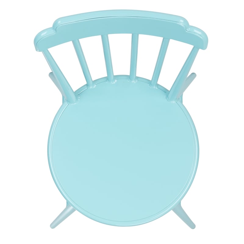 Pemberly Row Stackable Metal Outdoor Side Chairs in Baby Blue (Set of 2)