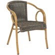 Pemberly Row PE Wicker / Rattan Arm Chairs in Chocolate/Light Brown (Set of 2)