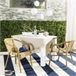 Pemberly Row Rattan Indoor/Outdoor Arm Chairs in Natural (Set of 2)