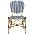 Pemberly Row Wicker / Rattan Side Chairs in Navy and White (Set of 2)