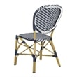 Pemberly Row Wicker / Rattan Side Chairs in Navy and White (Set of 2)