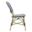 Pemberly Row Wicker / Rattan Side Chairs in Navy and White (Set of 2)