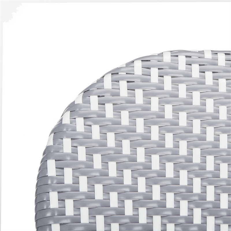 Pemberly Row Wicker / Rattan Side Chairs in Gray and White (Set of 2)