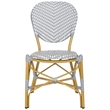 Pemberly Row Wicker / Rattan Side Chairs in Gray and White (Set of 2)