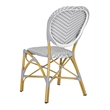 Pemberly Row Wicker / Rattan Side Chairs in Gray and White (Set of 2)