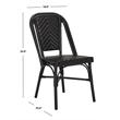 Pemberly Row Wicker / Rattan Outdoor Arm Chairs in Black (Set of 2)