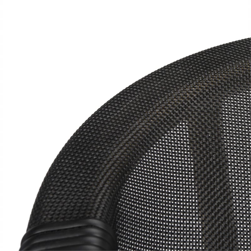 Pemberly Row Wicker / Rattan Outdoor Stacking Arm Chairs in Black (Set of 2)