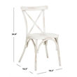 Pemberly Row Stackable Metal Outdoor Chairs in Distressed White (Set of 2)