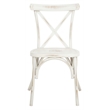 Pemberly Row Stackable Metal Outdoor Chairs in Distressed White (Set of 2)