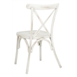 Pemberly Row Stackable Metal Outdoor Chairs in Distressed White (Set of 2)