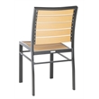 Pemberly Row Stackable Wood/Metal Outdoor Chairs in Black/Brown (Set of 2)