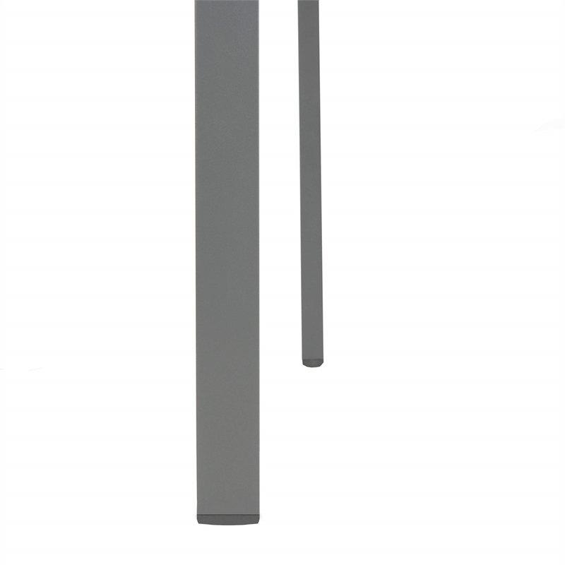 Pemberly Row Stackable Wood/Metal Outdoor Chairs in Gray (Set of 2)