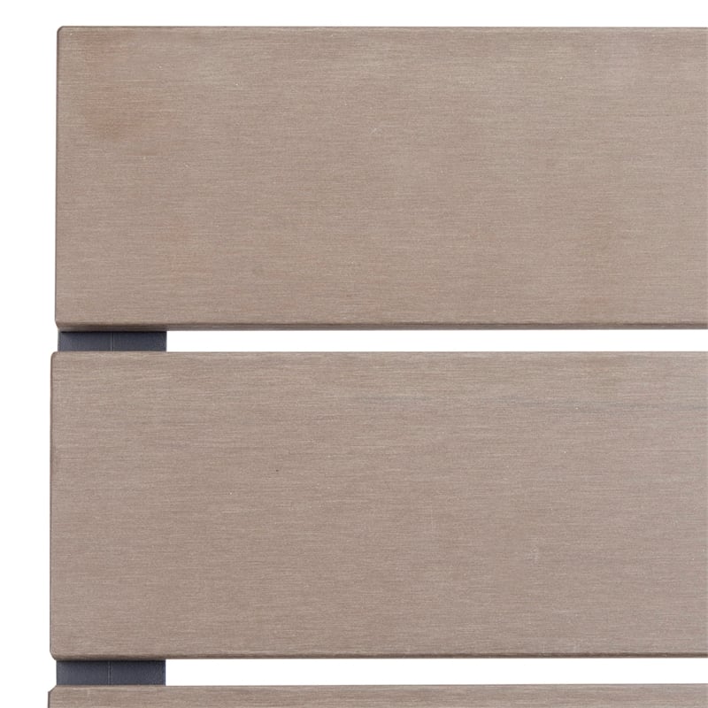 Pemberly Row Stackable Wood/Metal Outdoor Chairs in Taupe Gray (Set of 2)