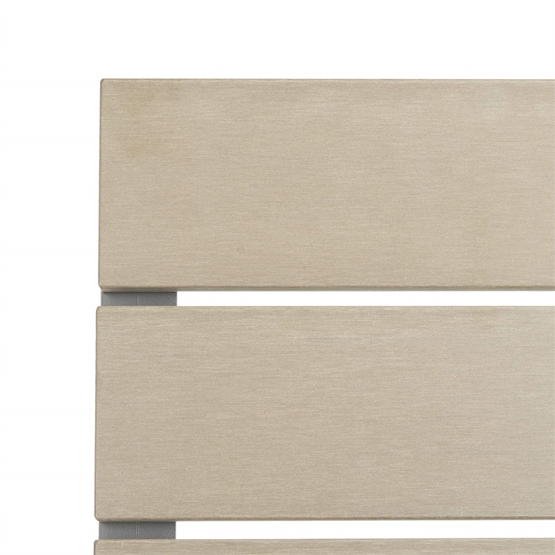 Pemberly Row Stackable Wood/Metal Outdoor Chairs in Taupe Gray (Set of 2)