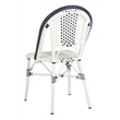Pemberly Row Rattan/Metal Stackable Bistro Chairs in Navy and White (Set of 2)