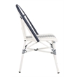 Pemberly Row Rattan/Metal Stackable Bistro Chairs in Navy and White (Set of 2)
