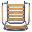 Pemberly Row Wood/Metal Patio Stackable Chairs in Navy and Brown (Set of 2)