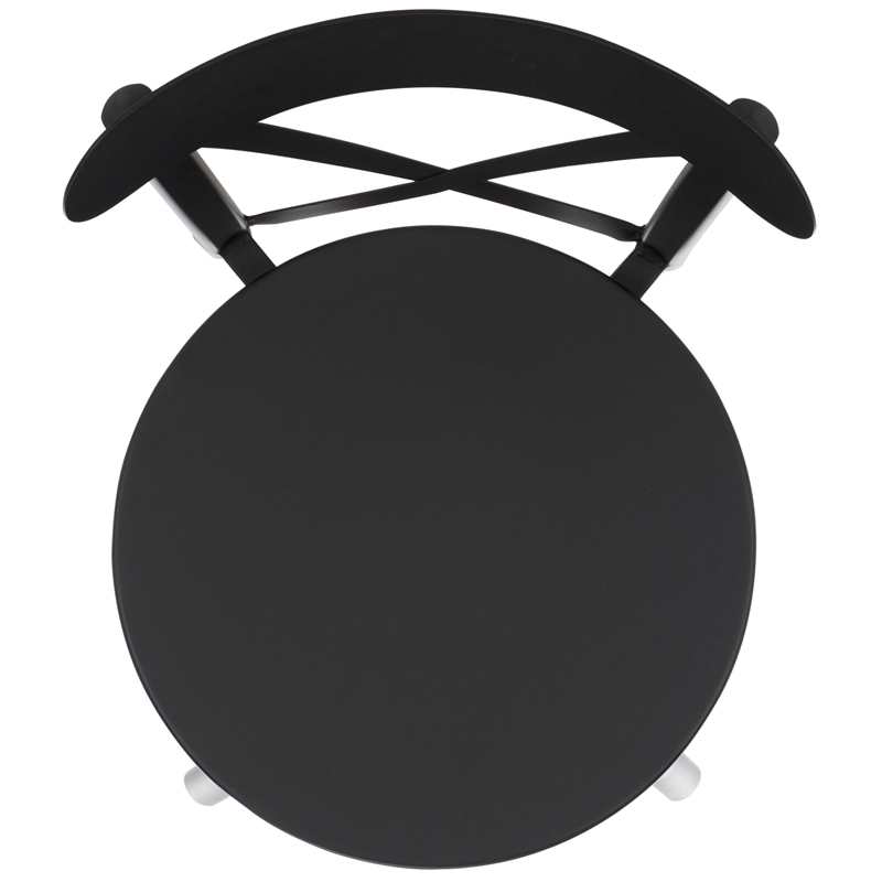 Pemberly Row Lightweight Aluminum Chair in Black for Indoor/Outdoor Use