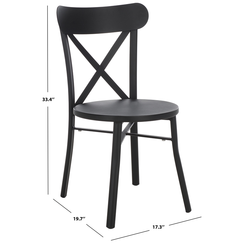Pemberly Row Lightweight Aluminum Chair in Black for Indoor/Outdoor Use
