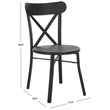 Pemberly Row Lightweight Aluminum Chair in Black for Indoor/Outdoor Use