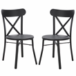 Pemberly Row Lightweight Aluminum Chair in Black for Indoor/Outdoor Use