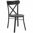Pemberly Row Lightweight Aluminum Chair in Black for Indoor/Outdoor Use