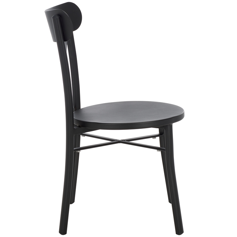 Pemberly Row Lightweight Aluminum Chair in Black for Indoor/Outdoor Use