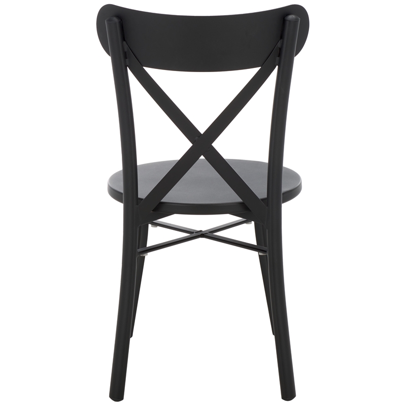 Pemberly Row Lightweight Aluminum Chair in Black for Indoor/Outdoor Use
