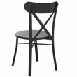 Pemberly Row Lightweight Aluminum Chair in Black for Indoor/Outdoor Use