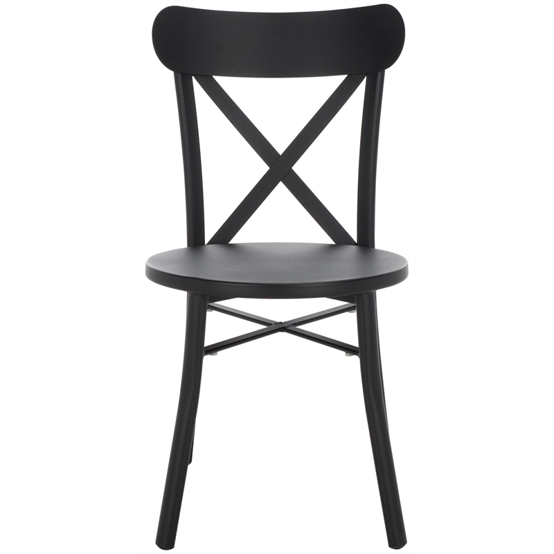 Pemberly Row Lightweight Aluminum Chair in Black for Indoor/Outdoor Use