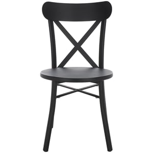 Pemberly Row Lightweight Aluminum Chair in Black for Indoor/Outdoor Use