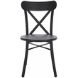 Pemberly Row Lightweight Aluminum Chair in Black for Indoor/Outdoor Use