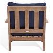 Pemberly Row Eucalyptus Wood Outdoor Armchair in Natural / Navy