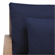 Pemberly Row Eucalyptus Wood Outdoor Armchair in Natural / Navy
