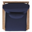 Pemberly Row Eucalyptus Wood Outdoor Armchair in Natural / Navy
