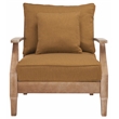 Pemberly Row Eucalyptus Wood Outdoor Armchair in Natural / Brown