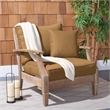 Pemberly Row Eucalyptus Wood Outdoor Armchair in Natural / Brown