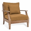 Pemberly Row Eucalyptus Wood Outdoor Armchair in Natural / Brown